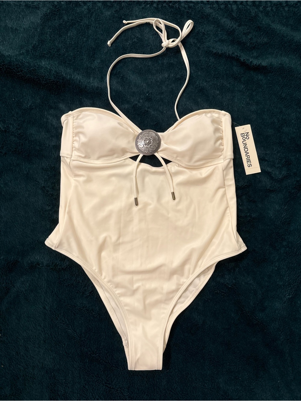 No Boundaries Bolo Tie One-Piece Swimsuit (Size L)
